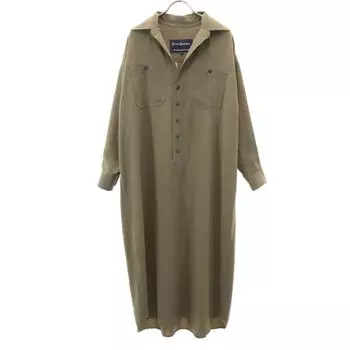 BLUEBIRD BOULEVARD made in Japan Long sleeve Skipper Half Button Long Shirt dress Women Used