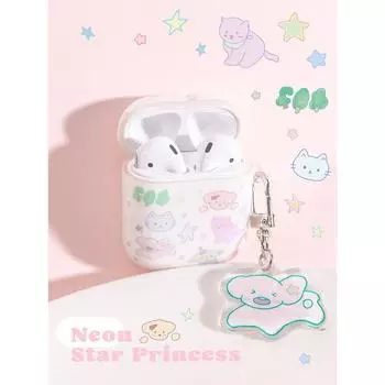 Bluelife Original Neon Dog for AirPods Pro2 Protective Case Apple Earphone Case 1/2 Generation 3 Generation Earphone Sleeves Cute Niche Style Cartoon Frosted Neon Dog 1/2 Generation