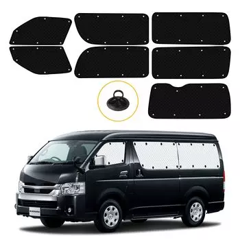 BLUESEATEC Toyota Hiace 200 Серия Стандартный Кузов Шторка Затемнения Солнцезащитный Козырек Изоляция Уличная Парковка Легкая Установка и Снятие Разработана для Автомобилей чёрный