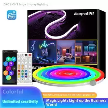 Bluetooth 3 метра цветная музыкальная неоновая световая полоса музыкальная световая полоса DIY форма 16 миллионов цветов British standard 3 meters-24W (24V1A)