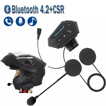 Bluetooth 4.2 гарнитура для шлема беспроводной набор для звонков без помощи рук мотоцикл водонепроницаемые наушники MP3 музыкальный плеер динамик для мотоцикла
