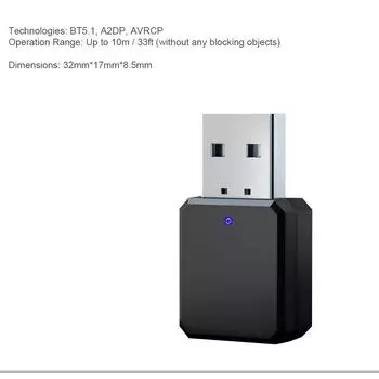 Bluetooth 5.0 автомобильный комплект беспроводной музыки 3,5 мм Aux USB адаптер питания аудиоприемник авто Bluetooth стерео для автомобильного радио Mp3 ПК чёрный