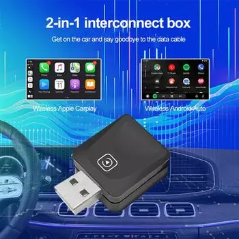 Bluetooth 5.0 беспроводной CarPlay Android Auto беспроводной адаптер автомобильный Smart AI Box Plug And Play 5GHZ WiFi подключение для 99% OEM проводных автомобилей Carplay
