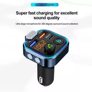 Bluetooth 5.0 Car FM Transmitter MP3 Modulator Player Hands-free Car Kit Audio Receiver PD 20W QC 3.0 Fast Charger