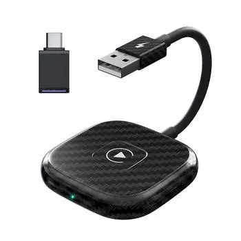 Bluetooth 5.0 для Apple CarPlay Auto Adapter 2 в 1 Wireless Box Проводной беспроводной адаптер Аксессуары чёрный