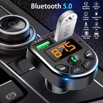 Bluetooth 5,0 FM-передатчик автомобильный комплект MP3 модулятор плеер беспроводной громкой связи аудио приемник Dual USB быстрое зарядное устройство 3.1A without box