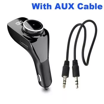 Bluetooth 5.0 FM-передатчик Автомобильный комплект громкой связи Автоматический MP3-плеер Bluetooth-приемник с двойным USB-автомобильным зарядным устройством чёрный