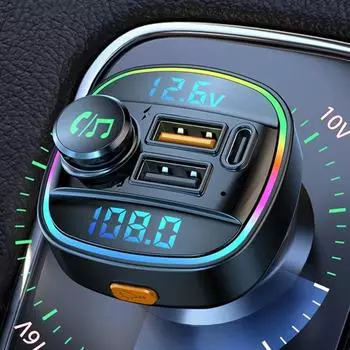 Bluetooth 5,0 FM-передатчик громкой связи Автомобильный радиомодулятор MP3-плеер с USB-адаптером супер быстрой зарядки 22,5 Вт для автомобиля