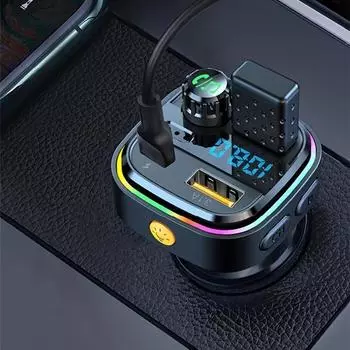 Bluetooth 5,0 FM-передатчик громкой связи Автомобильный радиомодулятор MP3-плеер с USB-адаптером супер быстрой зарядки 22,5 Вт для автомобиля