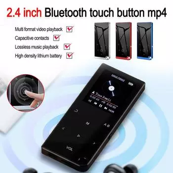 Bluetooth 5.0 Lossless MP3 музыкальный плеер HiFi портативный аудио Walkman с FM/электронной книгой/диктофоном/MP4 видеоплеером 2,4-дюймовый экран чёрный