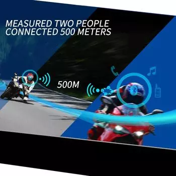 Bluetooth 5.0 мотоциклетный шлем гарнитура 500M переговорное устройство коммуникатор для 2 мотоциклистов водонепроницаемый с аварийным освещением