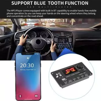 Bluetooth 5.0 MP3 Декодер Плата 2*40 Вт 80 Вт Усилитель Аудио Плеер 12 В DIY MP3 Плеер Автомобильный FM Радио Модуль TF USB Микрофон Запись Звонков Small contal