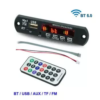 Bluetooth 5,0 MP3/WMA/WAV/APE/FLAC декодер плата автомобильный аудио USB TF FM-радио модуль MP3 Bluetooth музыкальный плеер чёрный