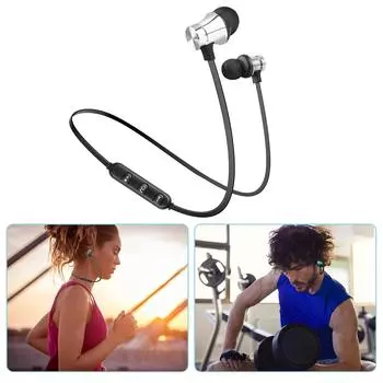 Bluetooth 5.0 Наушники Магнитные Беспроводные Наушники Спортивная Стереогарнитура Наушники чёрный