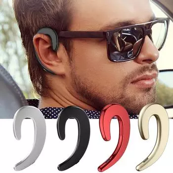 Bluetooth 5.0 Наушники с костной проводимостью Спортивный автомобиль Водительский крючок Беспроводная Bluetooth-гарнитура с микрофоном белый