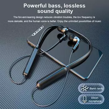 Bluetooth 5.1 гарнитура для Samsung Galaxy S21 Ultra S20 FE Note 10, беспроводные наушники с подвесной шеей, спортивная стереогарнитура чёрный