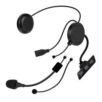 Bluetooth 5,2 гарнитура для мотоциклетного шлема, беспроводная громкая связь, стерео музыкальный плеер, наушники с шумоподавлением и микрофоном чёрный