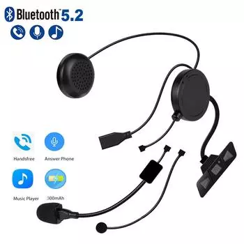 Bluetooth 5.2 гарнитура для шлема мотоцикла беспроводная гарнитура стерео музыкальный плеер с микрофоном мото наушники для мотоциклиста наушники
