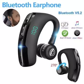 Bluetooth 5.2 Наушники Беспроводные Деловые Одиночные Наушники С Шумоподавлением Наушники Hands Free Наушники-крючки Гарнитура с Микрофоном