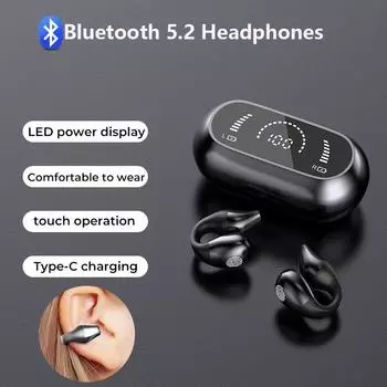 Bluetooth 5.2 наушники беспроводные наушники-клипсы HiFi стерео шумоподавляющие гарнитуры TWS спортивные наушники