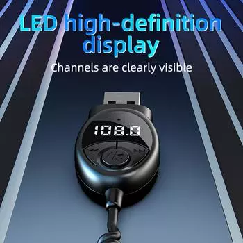 Bluetooth 5.3 беспроводной автомобильный FM-передатчик Aux адаптер USB на 3,5 мм разъем аудио микрофон гарнитура адаптер для автомобильного динамика