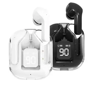 Bluetooth 5.3 Беспроводные наушники Прозрачный чехол для зарядки Наушники Водонепроницаемые спортивные музыкальные наушники с шумоподавлением Hi-Fi стереогарнитуры чёрный