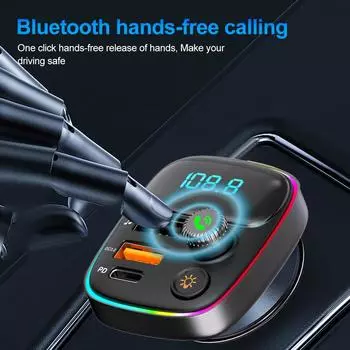 Bluetooth 5.3 FM-передатчик Handsfree автомобильный радиомодулятор RGB 36 Вт двойное зарядное устройство для телефона USB быстрая зарядка USB AUX Mp3 музыкальный комплект