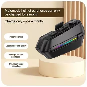 Bluetooth 5,3 гарнитура для шлема, беспроводной комплект громкой связи для звонков, мотоциклетные водонепроницаемые наушники, MP3-плеер, динамик для мотоцикла
