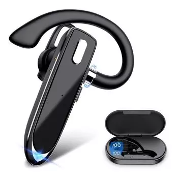 Bluetooth 5.3 Headset, Single Ear Wireless Earbuds, Ear Hook and Loop Design, 15 Hours of Continuous Use, Built-in Microphone, Hands-Free Calling,