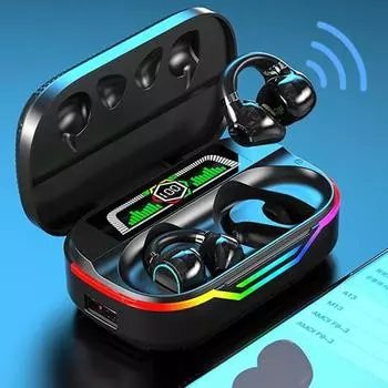 Bluetooth 5.3 Наушники 9D HIFI Стереогарнитура со светодиодным дисплеем Зарядный футляр Беспроводные наушники для звонков без рук