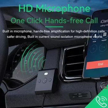 Bluetooth 5.4 Автомобильный комплект AUX аудио приемник 3,5 мм USB U-диск стерео беспроводной аудио адаптер с микрофоном громкая связь звонки навигация музыка