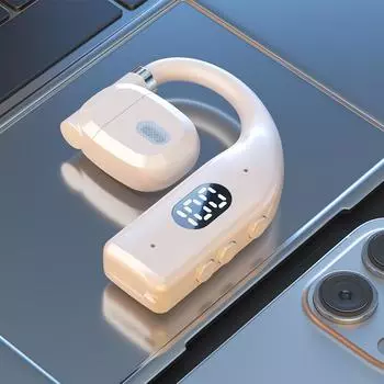 Bluetooth 5.4 беспроводные наушники с ушным крючком наушники с одним ухом деловая гарнитура с микрофоном громкая связь водонепроницаемые Hifi спортивные наушники со светодиодным дисплеем