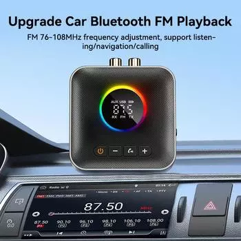 Bluetooth 5.4 Car Receiver Transmitter Stereo HIFI Music AUX 3.5mm Jack Bluetooth Wireless Audio Adapter For TV PC Car Kit чёрный