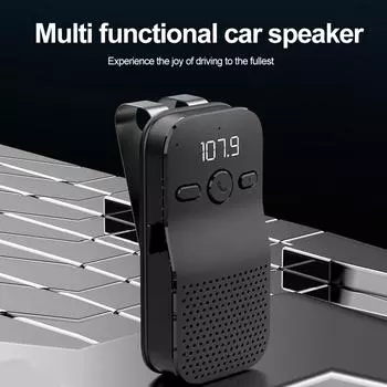 Bluetooth 5.4 Динамик Handsfree Автомобильный Комплект FM Передача Солнцезащитный Крепление Козырька Беспроводной Аудио Приемник Громкая Связь Громкий Музыкальный Плеер