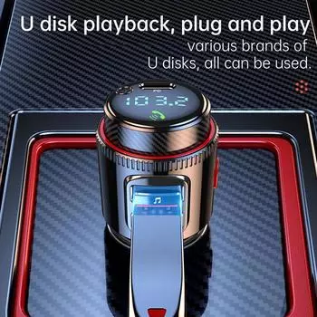 Bluetooth 5.4 FM Transmitter Car Radio Adapter For Wireless Hands-Free Phone Call MP3 Music Player With QC3.0 Fast Charging T5I8