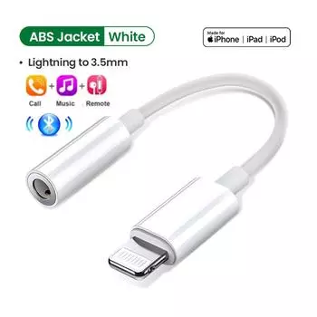 Bluetooth-адаптер Lightning на 3,5 мм для iPhone MFi DAC 3,5 мм адаптер для наушников для iPhone 12 11 Pro max xr Aux кабель аксессуары для телефонов Music белый