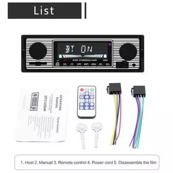 Bluetooth автомобильный радиоприемник винтажный двойной MP3-плеер FM-тюнер стерео USB AUX классический автомобильный ретро-аудиоприемник аксессуары для динамиков