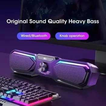 Bluetooth-бар Маленький динамик Проводной высококачественный сабвуфер Стерео объемный звук Многофункциональная ручка регулировки Компьютерный динамик