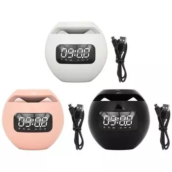 Bluetooth-будильник с динамиком, красочный мини-портативный бытовой беспроводной FM-радио с голосовым оповещением Pink