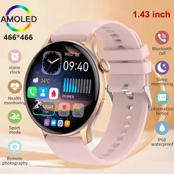 Bluetooth Call Smart Watch для мужчин и женщин, настраиваемые циферблаты, Amoled дисплей, часы для фитнеса, Ip68, водонепроницаемые спортивные Smartwatch для мужчин