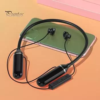 Bluetooth-compatible Earphone Neckband Noise Reduction Sports Stereo Wireless Headset with Microphone for Running фиолетовый