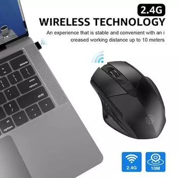 Bluetooth Compatible Mouse Rechargeable 2.4G INPHIC PM6 Wireless Mouse Office Mute Support PC Laptop Tablet Smartphone wireless-Black