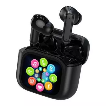 Bluetooth-compatible Wireless Earbuds with Charging Case Lightweight Noise Cancelling Sweat-proof Touch чёрный