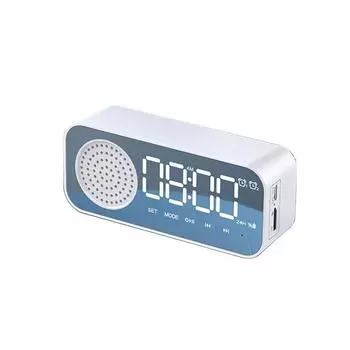 Bluetooth-динамик беспроводной наружный водонепроницаемый портативный динамик Bluetooth AUX FM-плеер часы температурный дисплей стереофоническая стрела сувениры для домашней вечеринки белый