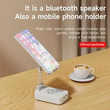 Bluetooth-динамик, бытовой и складной держатель для телефона, звук 1200 мАч, TF-бокс, поддержка планшетов, встроенный U7G6 white-one-size