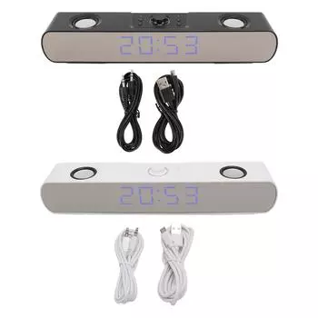 Bluetooth-динамик для компьютера, Hi-Fi стерео, встроенный сабвуфер, поддержка USB AUX в игровом динамике для ПК Black