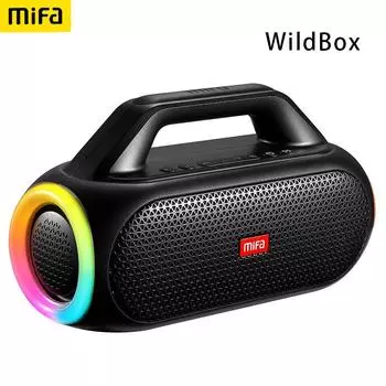 Bluetooth-динамик mifa WildBox 60 Вт, Bluetooth 5,3, беспроводные громкоговорители, громкие с технологией BassUp, IPX7, водонепроницаемый динамик для кемпинга чёрный