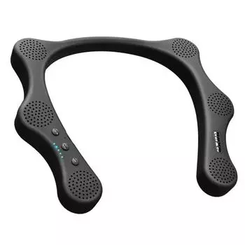 Bluetooth-динамик с подвесной шеей и 6 динамиками, стереозвук HIFI для занятий спортом, поддержка карт Micro SD чёрный