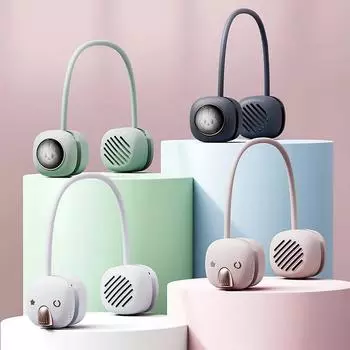 Bluetooth-динамик с шейным ремешком, беспроводные носимые колонки, домашняя уличная портативная звуковая коробка, складной бас-музыкальный плеер со светодиодной подсветкой темно-синий