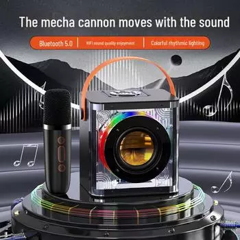 Bluetooth-динамик с высококачественным звуком, портативным микрофоном и светодиодной подсветкой для танцевальных вечеринок Pure speaker покинуть белый